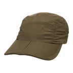 Branded Foldable Nylon Cap with Clip Fastening in Khaki