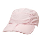 Branded Foldable Nylon Cap with Clip Fastening in Light Pink
