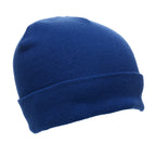 Branded Organic Cotton Double Knit Beanie Hat in Royal Blue