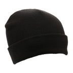 Branded Classic Cuffed Acrylic Beanie Hat in Black