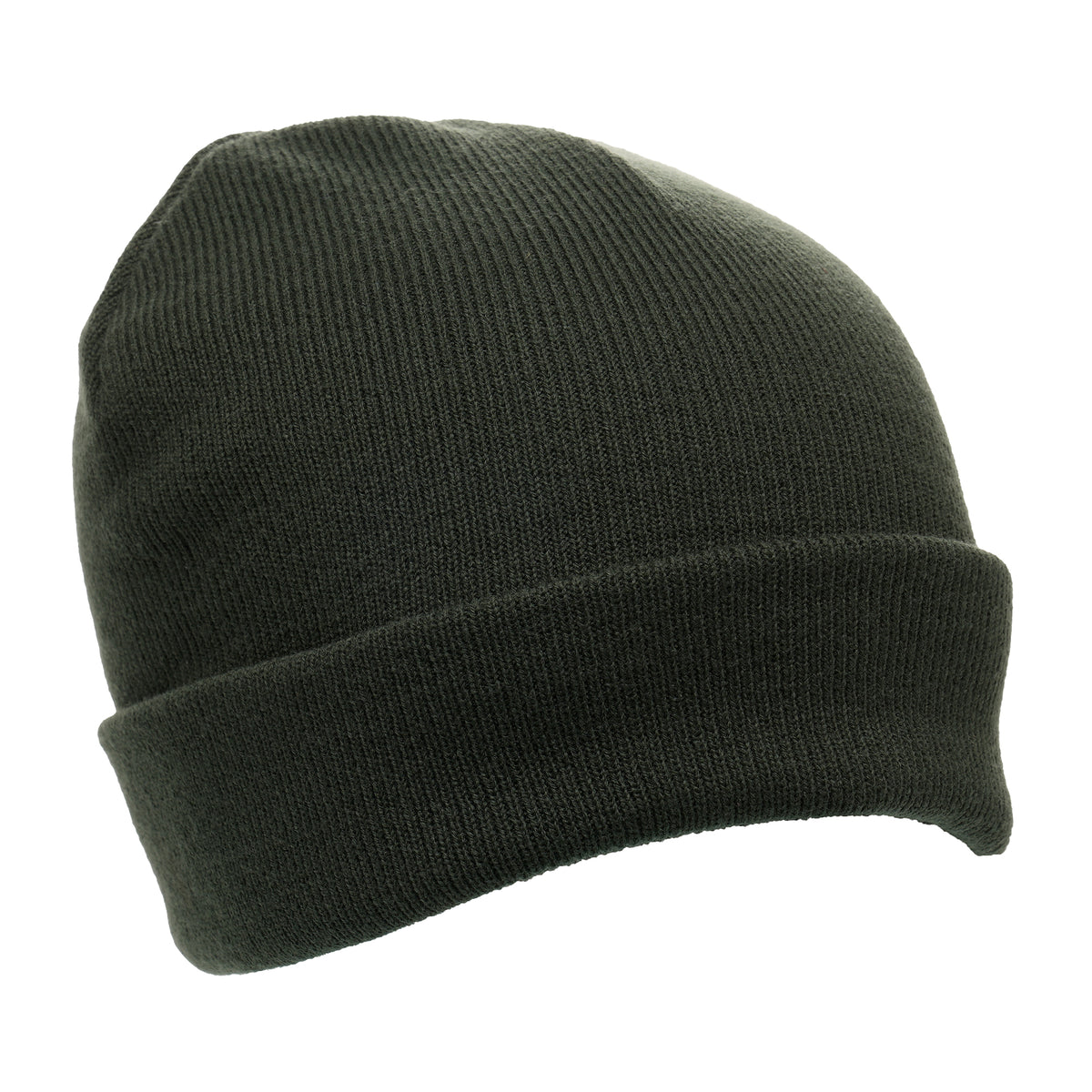Branded Classic Cuffed Acrylic Beanie Hat in Bottle Green