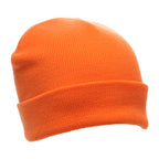 Branded Classic Cuffed Acrylic Beanie Hat in Orange