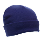 Branded Classic Cuffed Acrylic Beanie Hat in Royal Blue