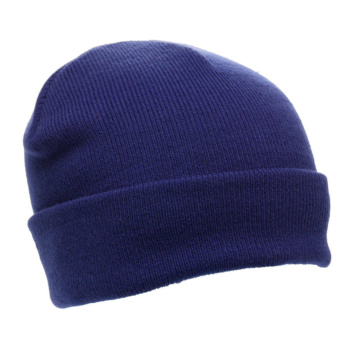 Branded Classic Cuffed Acrylic Beanie Hat in Royal Blue