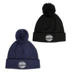 Branded Pom Pom Cuffed Beanie Hat
