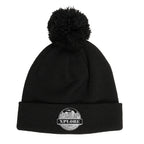 Branded Pom Pom Cuffed Beanie Hat