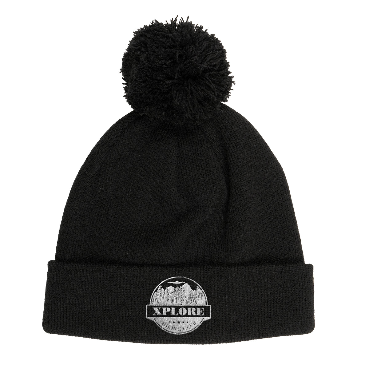 Branded Pom Pom Cuffed Beanie Hat