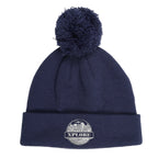 Branded Pom Pom Cuffed Beanie Hat