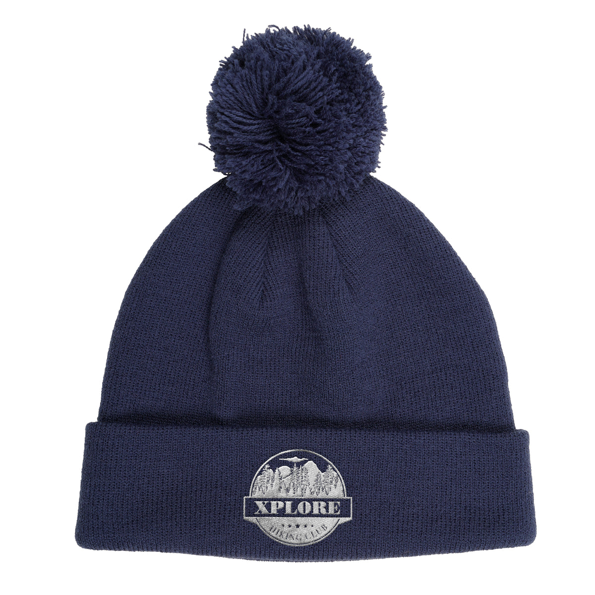 Branded Pom Pom Cuffed Beanie Hat