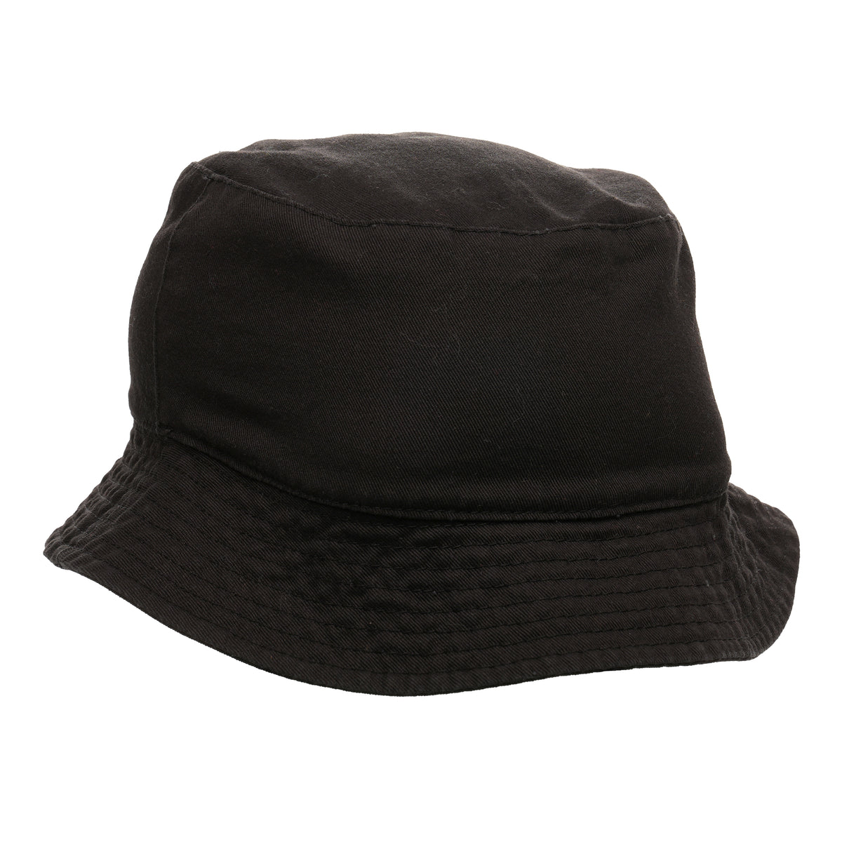 Branded Cotton Bucket Hat in Black