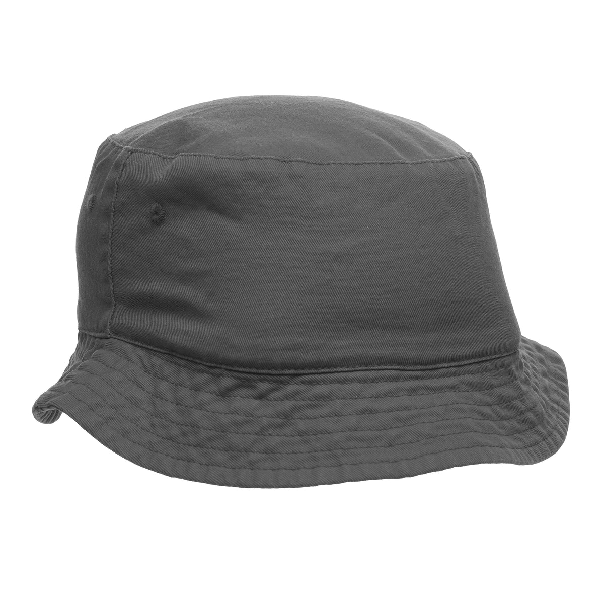 Branded Cotton Bucket Hat in Grey