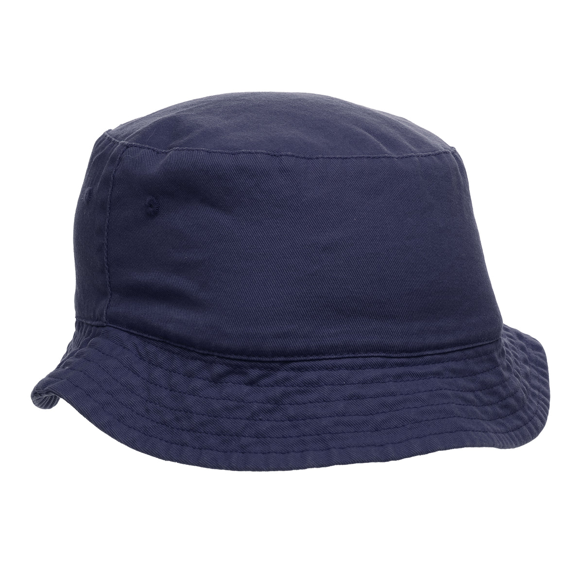 Branded Cotton Bucket Hat in Navy
