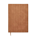 Brown leather notebook with a pocket on a white background