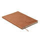 Brown leather notebook on a white background