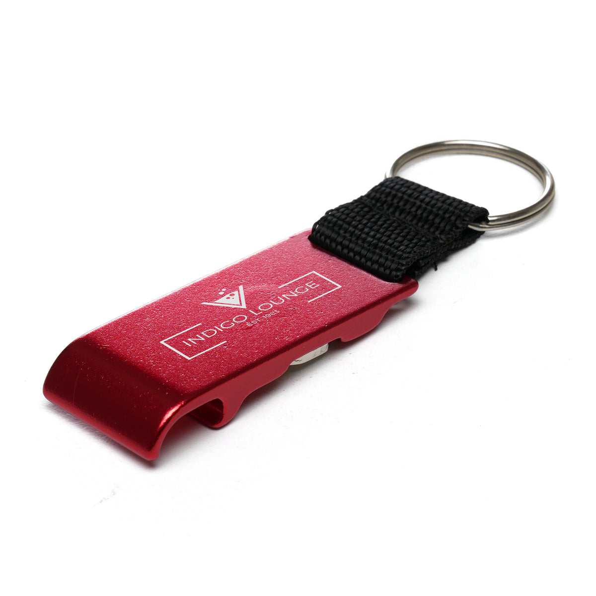 Branded Trolley Coin Bottle Opener Keyring in Red