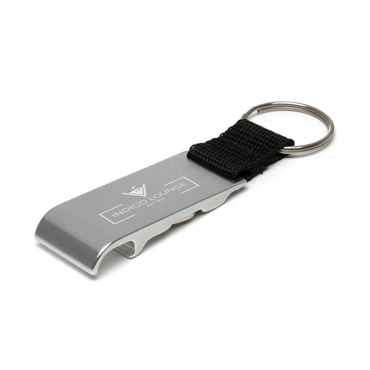 Branded Trolley Coin Bottle Opener Keyring in Silver