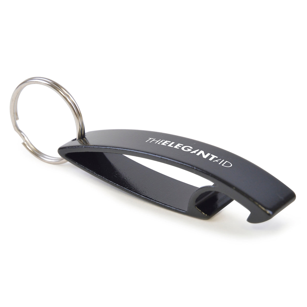 Branded Aluminium Bottle Opener Keyring in Black