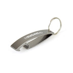Branded Aluminium Bottle Opener Keyring in Gun Metal