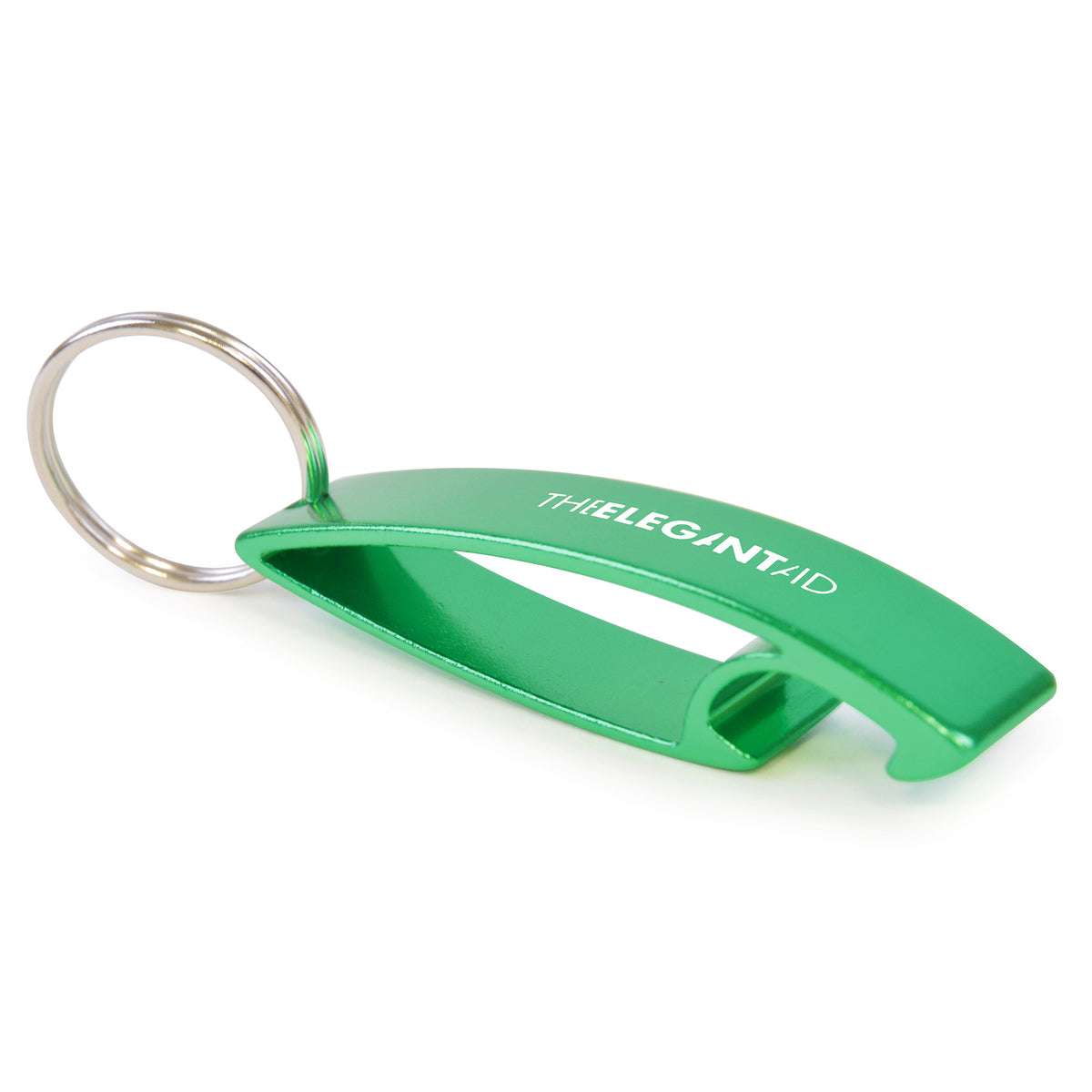 Branded Aluminium Bottle Opener Keyring in Green