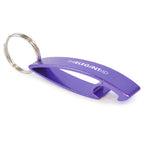 Branded Aluminium Bottle Opener Keyring in Purple