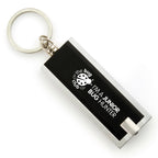 Branded Flat LED Keyring Torch in Black