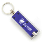 Branded Flat LED Keyring Torch in Blue