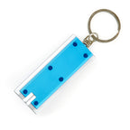 Branded Flat LED Keyring Torch in Cyan