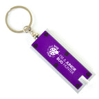 Branded Flat LED Keyring Torch in Purple