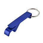 Branded Aluminium Bottle and Can Opener Keyring in Royal Blue