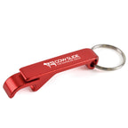Branded Aluminium Bottle and Can Opener Keyring in Red