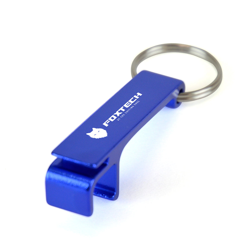 Branded 3-in-1 Bottle Opener Keyring with Phone Stand in Blue