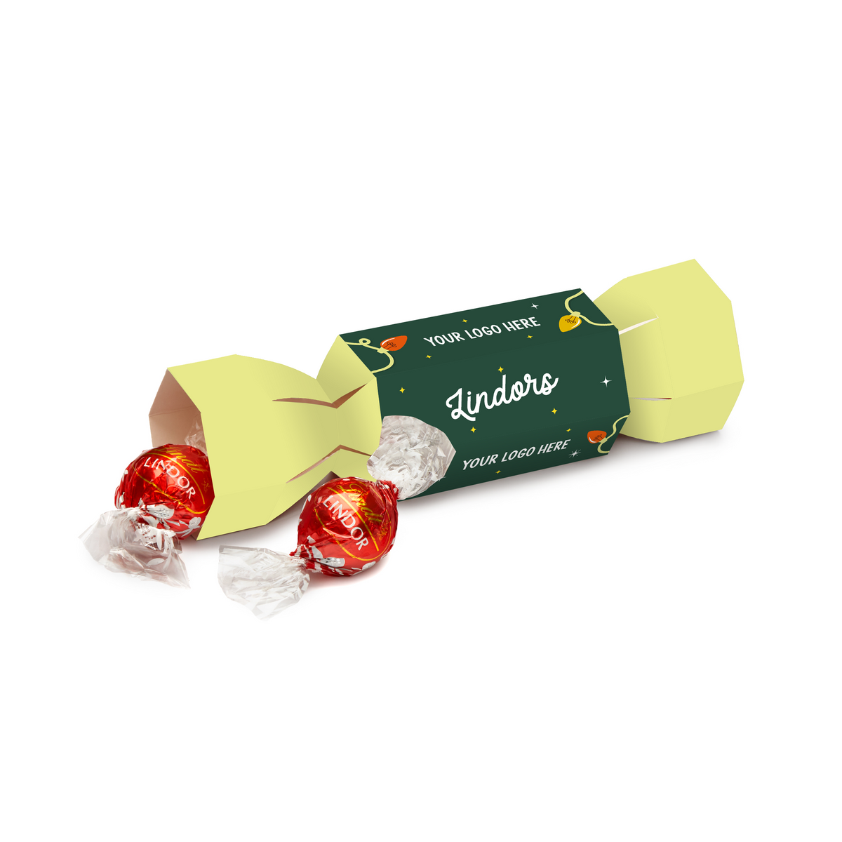 Branded Lindor truffles cracker box, front view