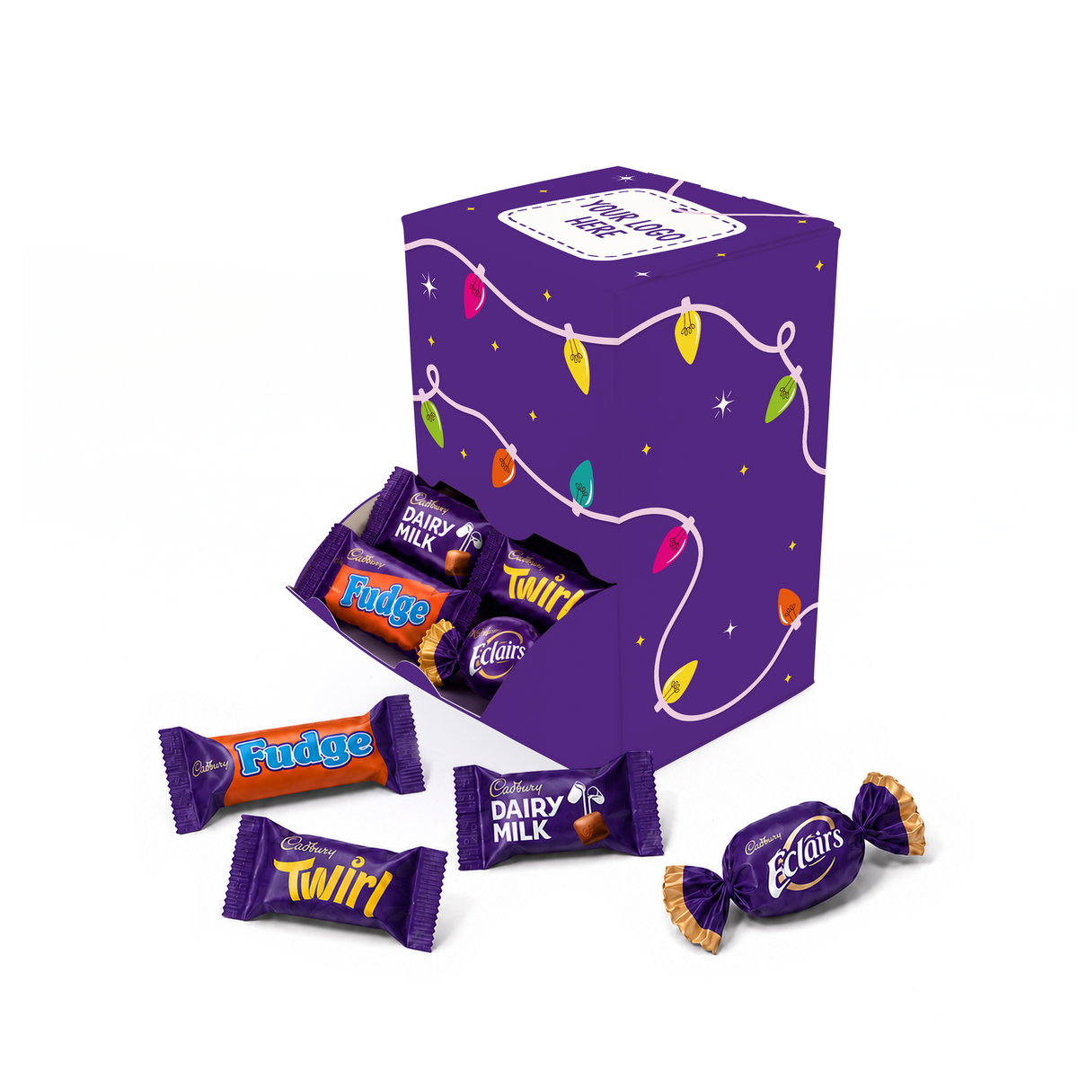 Branded Heroes dispenser box, open view