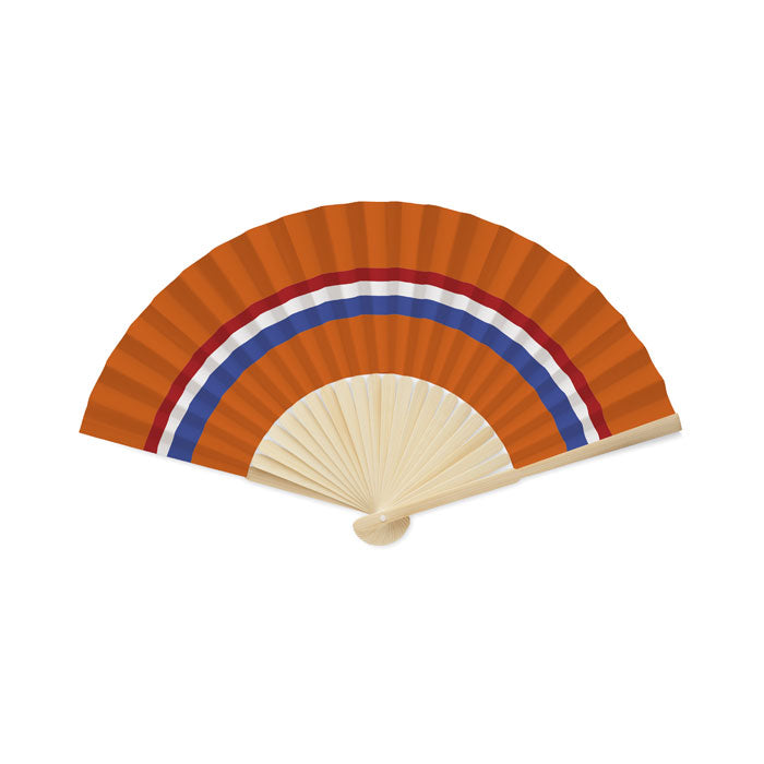 Bamboo Fan with Flag Design