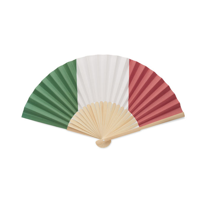 Bamboo Fan with Flag Design