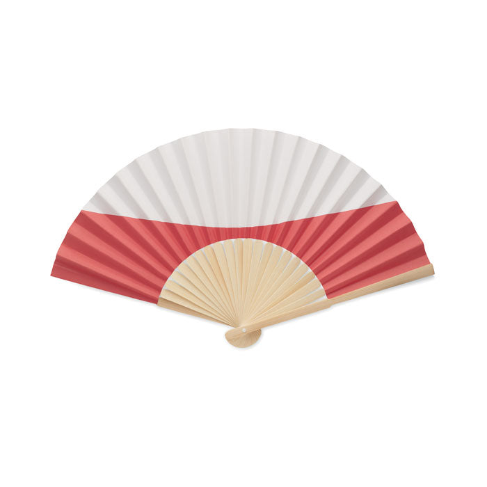 Bamboo Fan with Flag Design