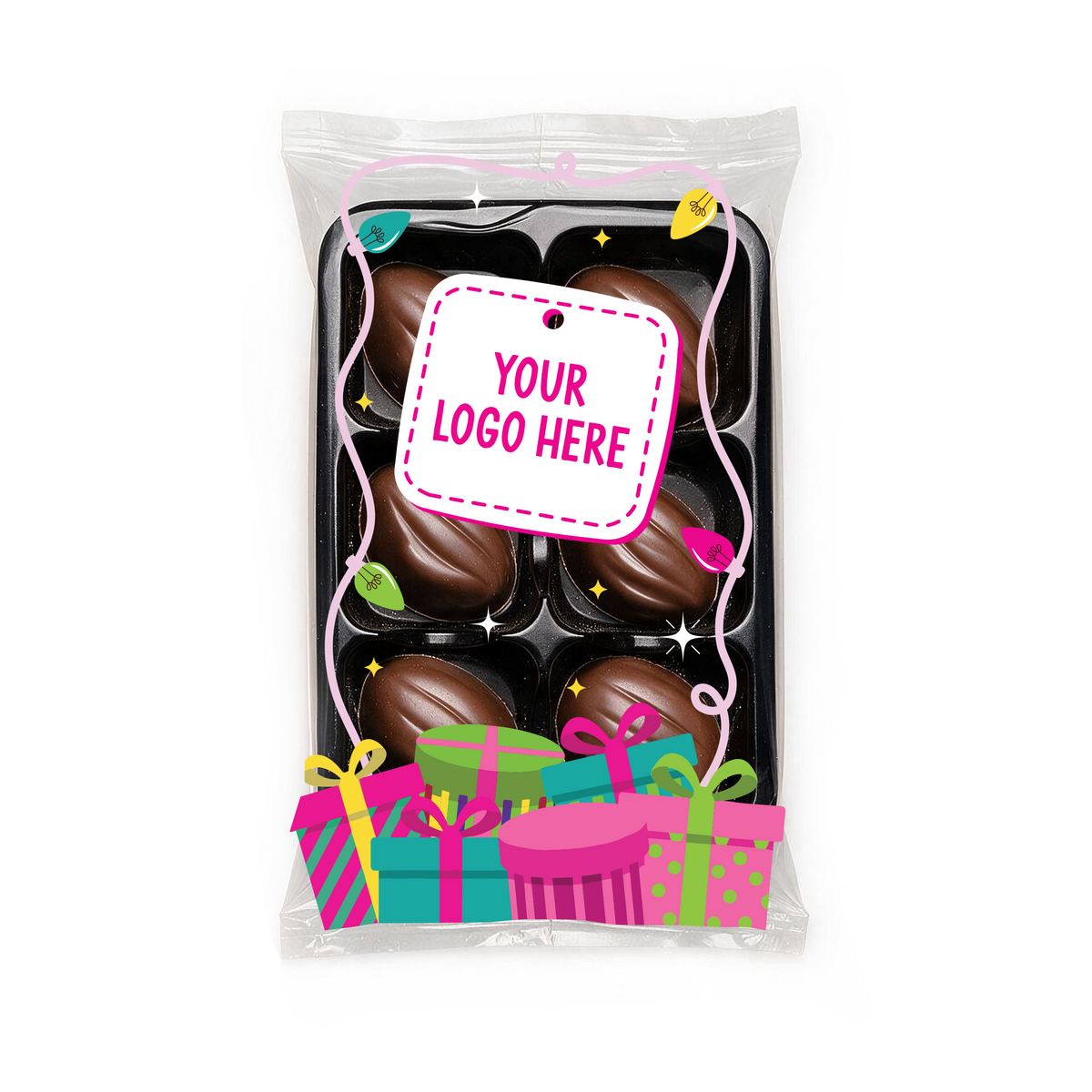 Branded single flavour truffle tray, individual view