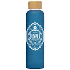 Branded Frosted Glass and Bamboo Water Bottle