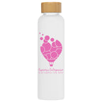 Branded Frosted Glass and Bamboo Water Bottle