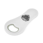 Branded Magnetic Plastic Bottle Opener in White