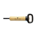Branded Recycled Plastic and Bamboo Bottle Opener in Black