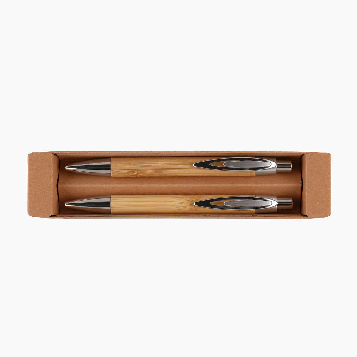 Branded Bamboo Ball Pen and Pencil Gift Set