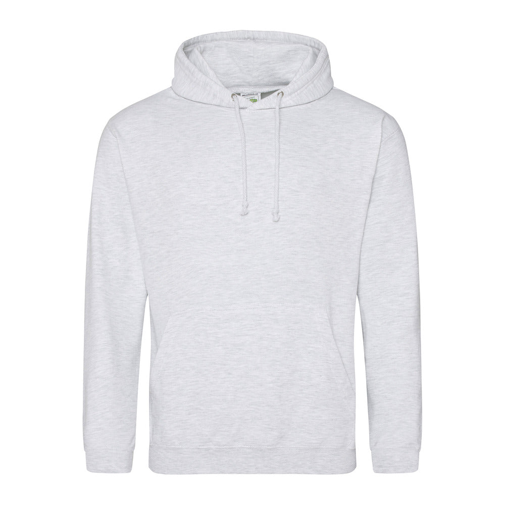 Branded Men's Cotton Polyester College Hoodie in Ash Grey