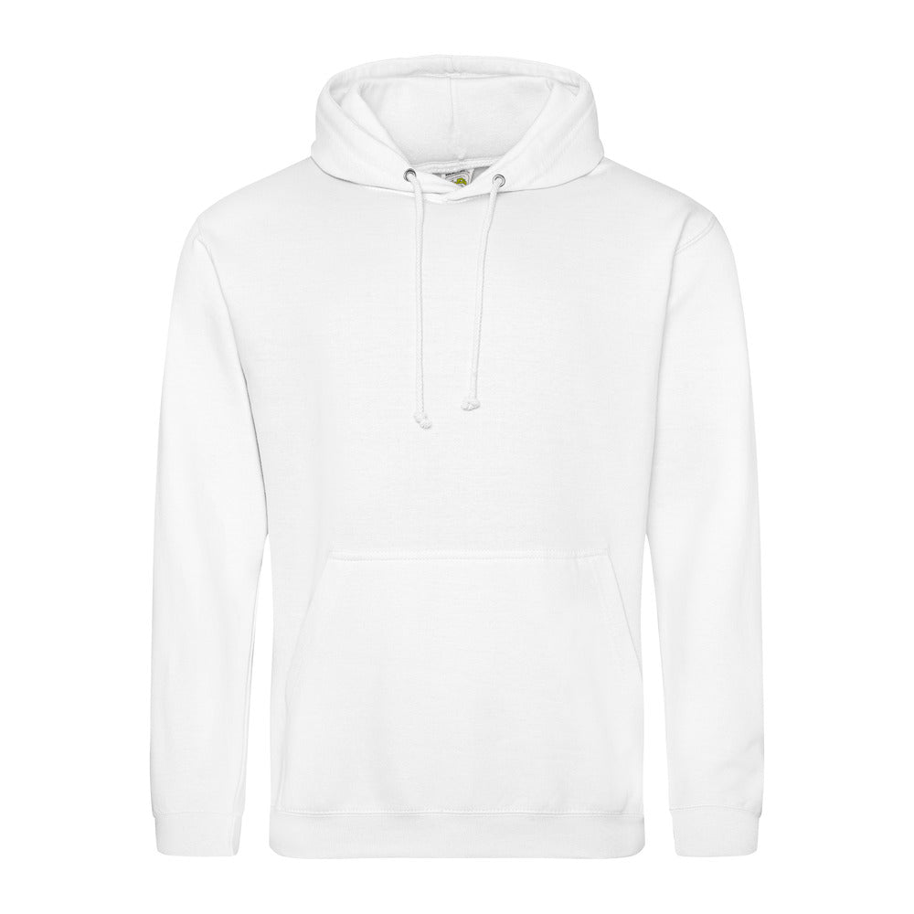 Branded Men's Cotton Polyester College Hoodie in Arctic White