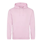Branded Men's Cotton Polyester College Hoodie in Baby Pink