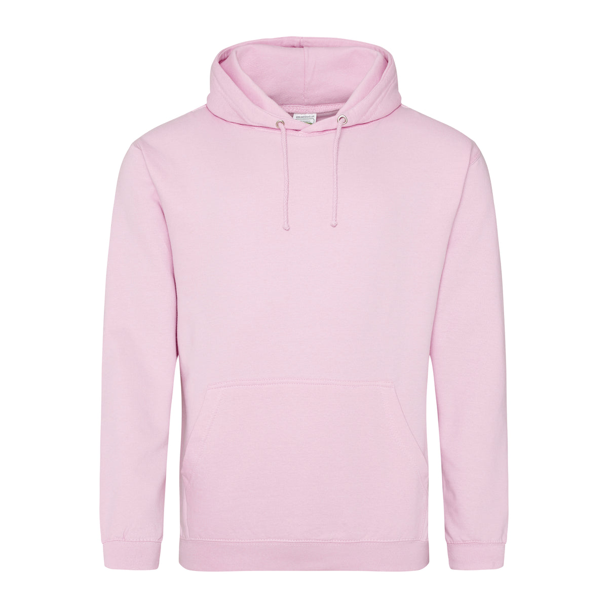 Branded Men's Cotton Polyester College Hoodie in Baby Pink