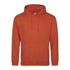 Branded Men's Cotton Polyester College Hoodie in Burnt Orange
