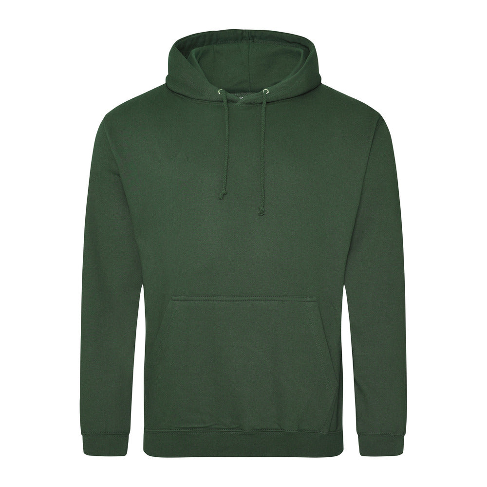 Branded Men's Cotton Polyester College Hoodie in Bottle Green