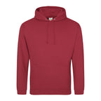 Branded Men's Cotton Polyester College Hoodie in Brick Red
