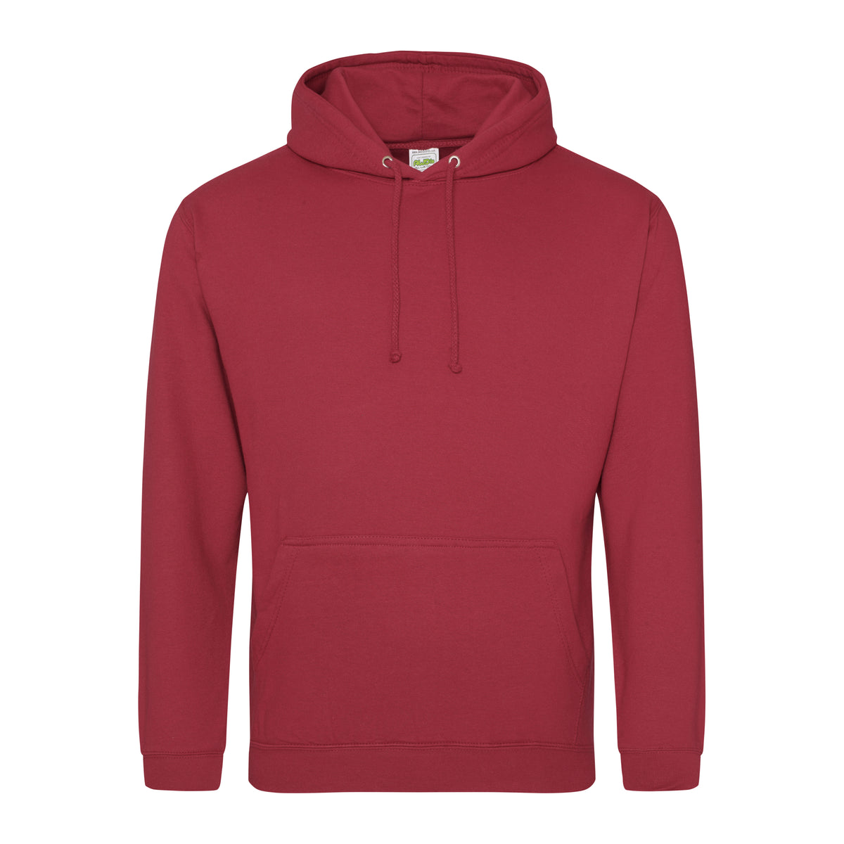 Branded Men's Cotton Polyester College Hoodie in Brick Red